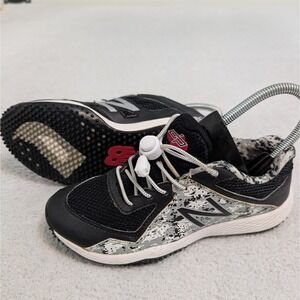 New Balance womens running jogging shoes size 3 black white TY4040P5 black white